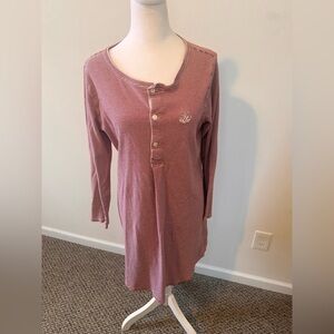 Lauren Ralph Lauren Striped Monogram Red and White Nightshirt Size XL